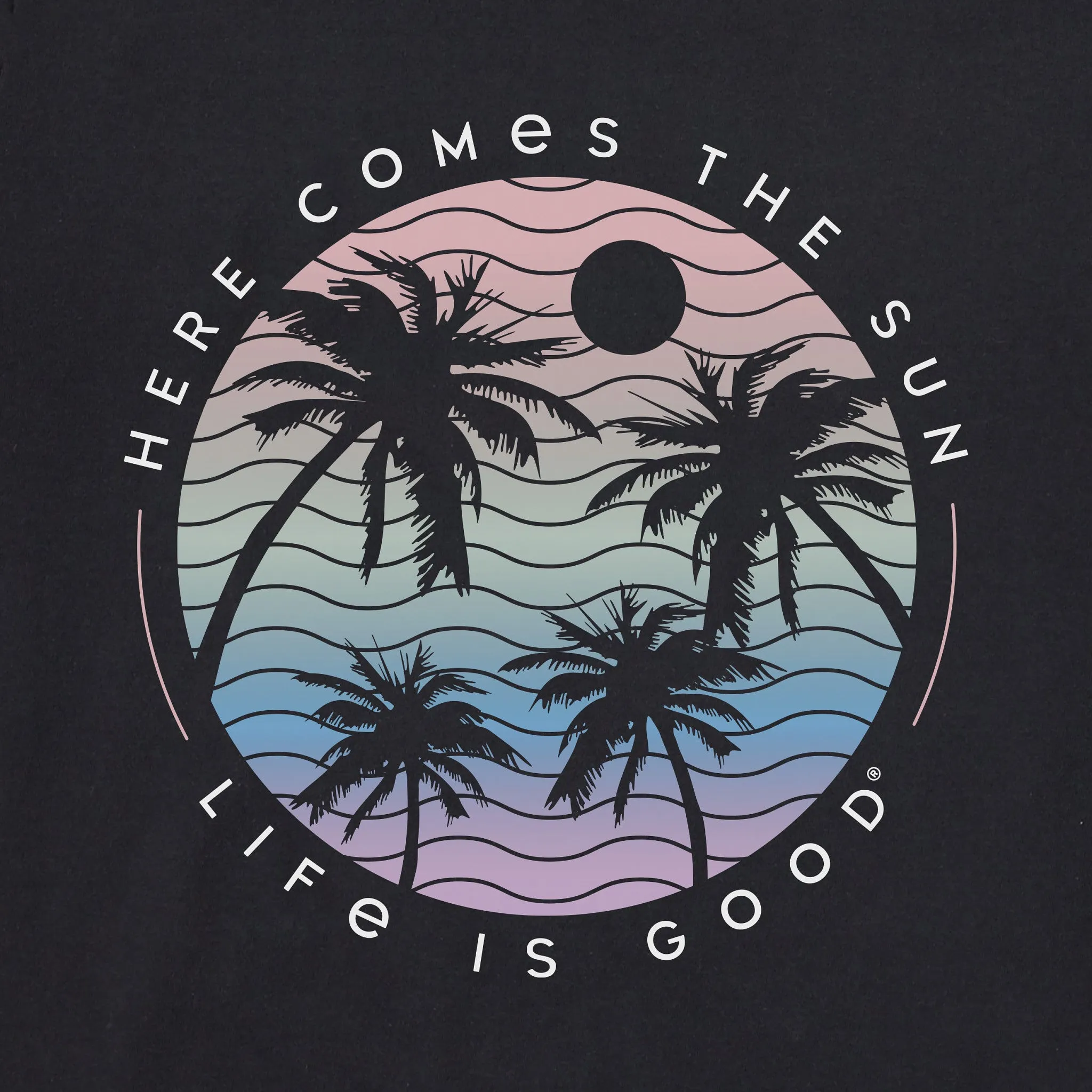 Women's Here Comes the Sun Palm Trees Short Sleeve Tee sold by Life is Good product image thumbnail 2