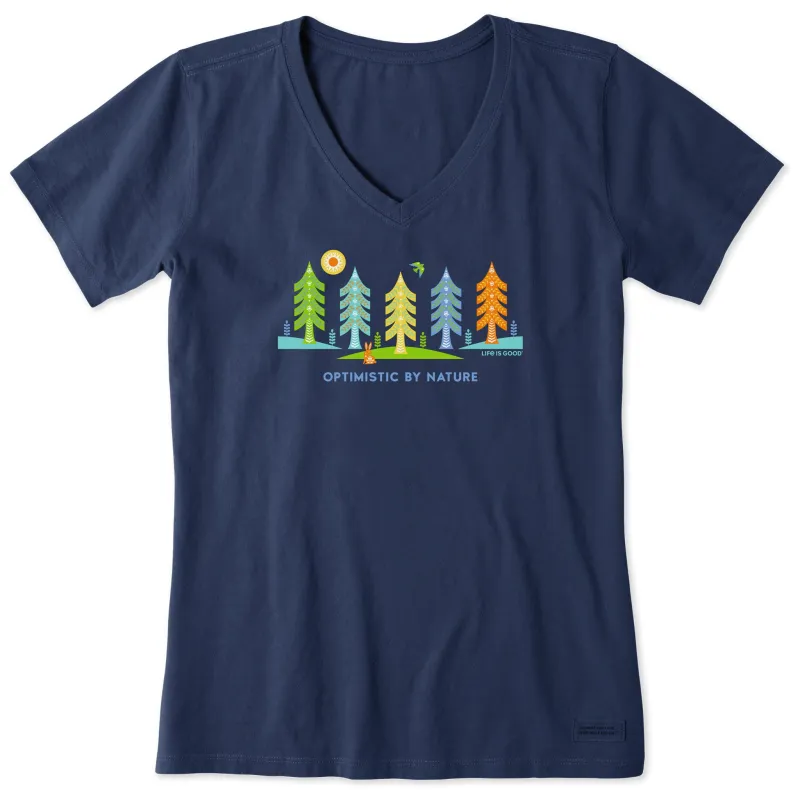 Women's Trees Optimistic by Nature Short Sleeve Vee sold by Life is Good