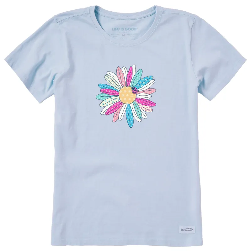 Women's Patterna Patchwork Daisy Short Sleeve Crusher Tee sold by Life is Good