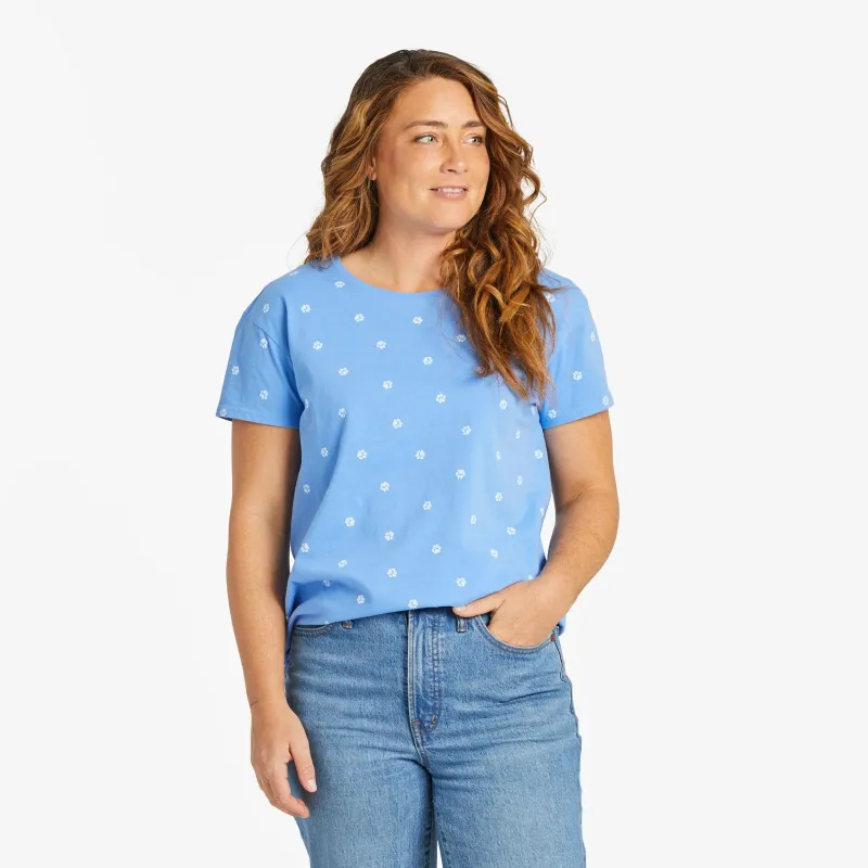 Women's Paw Print Pattern Crusher-LITE Easy Tee sold by Life is Good