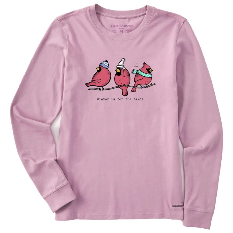 Women's Winter is for the Birds Cardinals Long Sleeve Crusher Tee sold by Life is Good