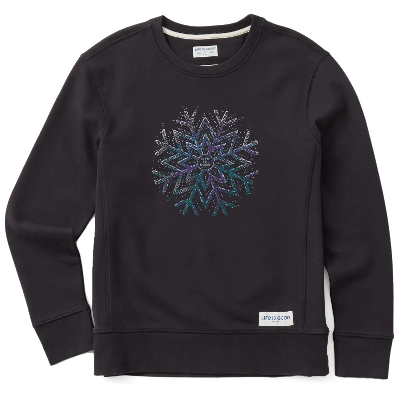 Women's Sparkle Snowflake Simply True Crew sold by Life is Good