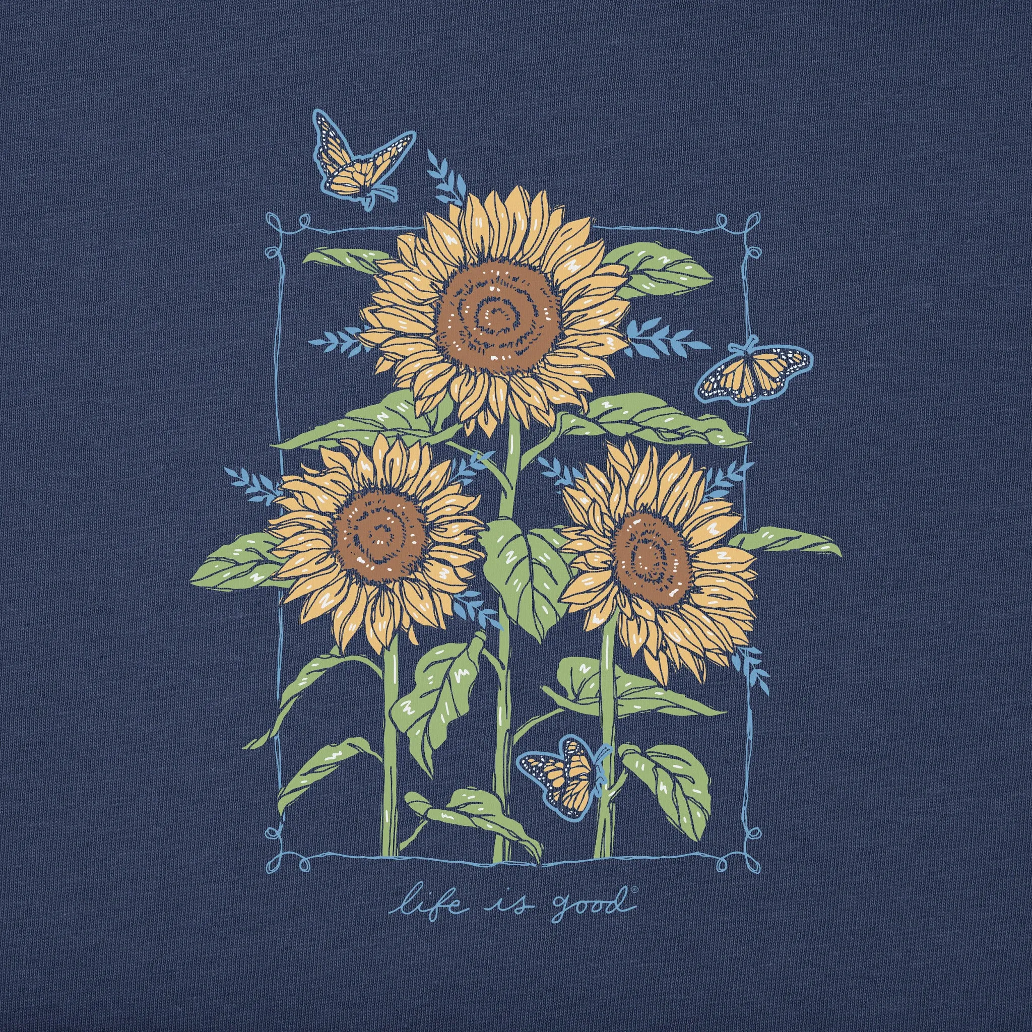 Women's Sunflowers & Monarchs Long Sleeve Crusher Tee sold by Life is Good product image thumbnail 2