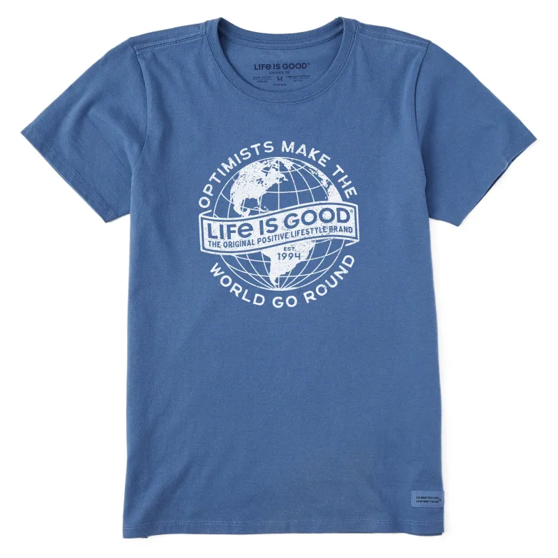 Women's Optimists Make the World Go Round Short Sleeve Tee made by Life is Good