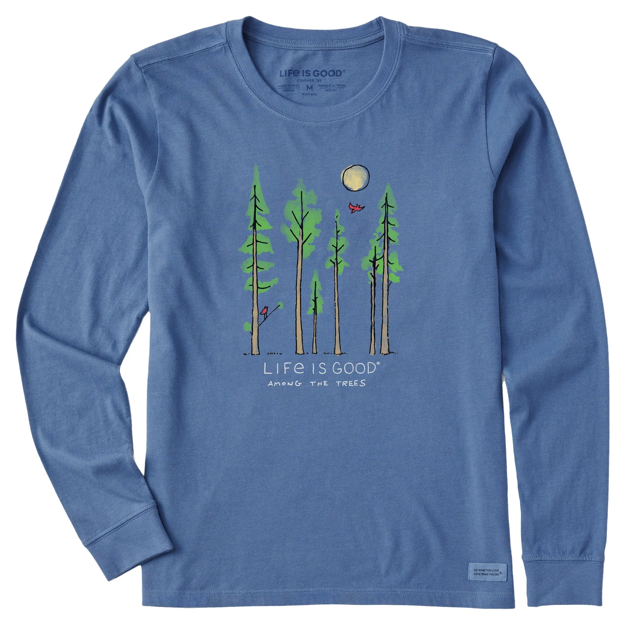 Women's Life is Good Among the Trees Long Sleeve Crusher Tee sold by Life is Good