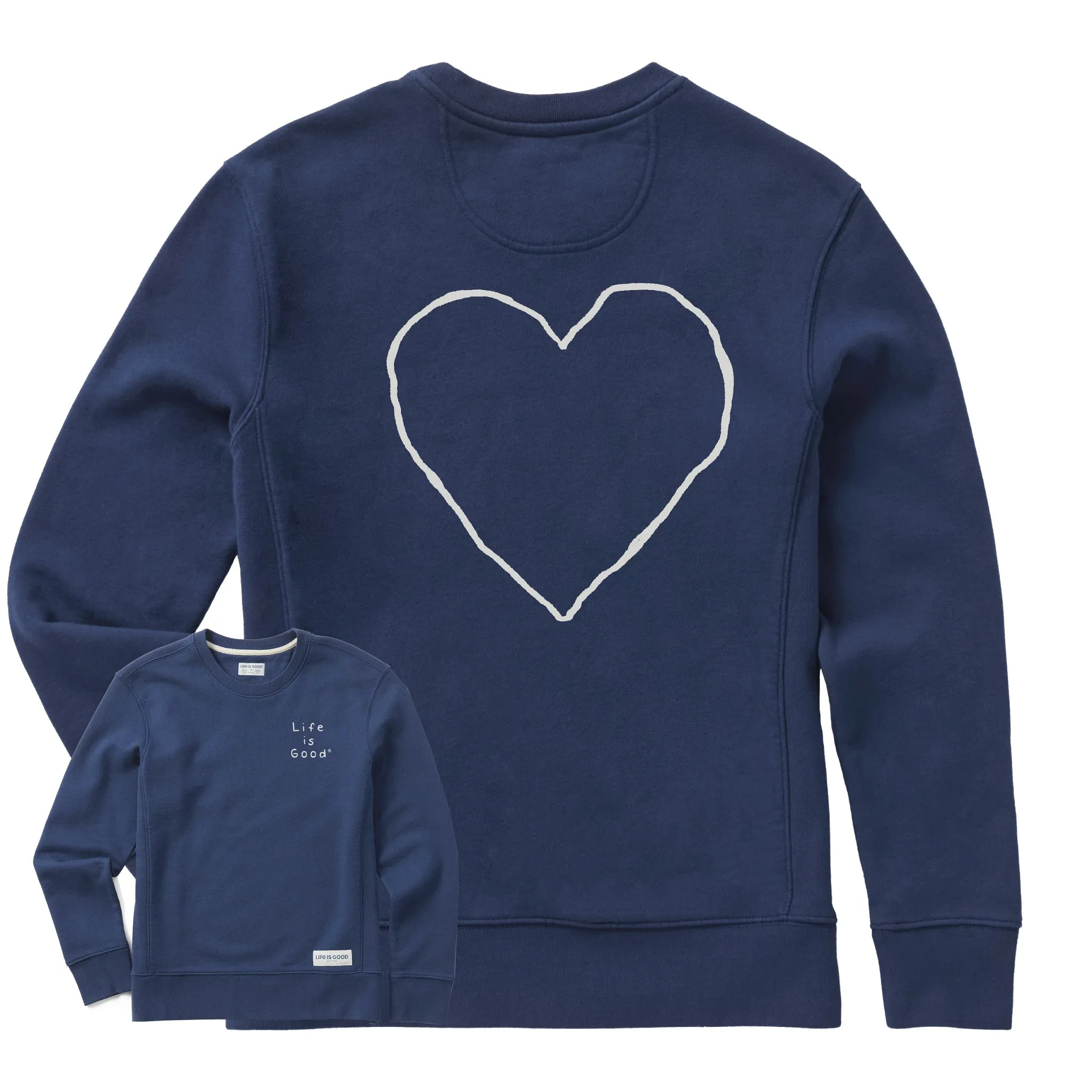 Women's Line Heart Simply True Fleece Crew sold by Life is Good
