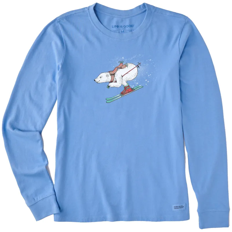 Women's Polar Bear on the Slopes Long Sleeve Crusher Tee sold by Life is Good