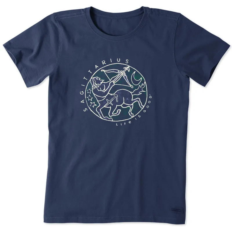 Women's Trippy Sagittarius Short Sleeve Crusher Tee sold by Life is Good