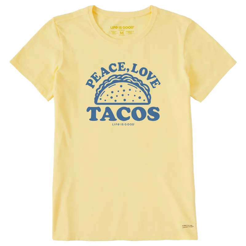 Women's Peace Love & Tacos Short Sleeve Tee sold by Life is Good