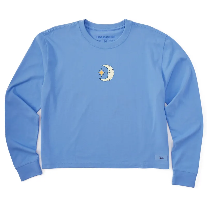 Women's Moon & Star Long Sleeve Crusher Boxy Tee sold by Life is Good