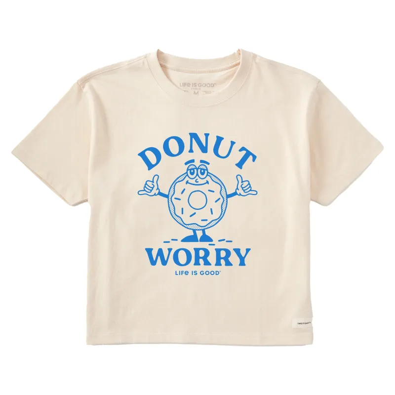 Women's Donut Worry Short Sleeve Crusher Boxy Tee sold by Life is Good