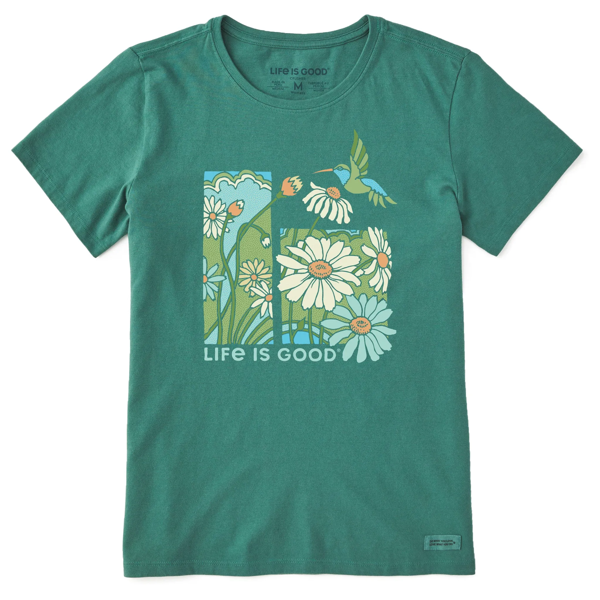 Women's Life is Good Hummingbird Short Sleeve Crusher Tee sold by Life is Good