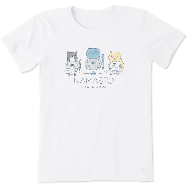Women's Three Namaste Cats Short Sleeve Tee sold by Life is Good