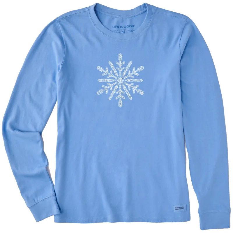Women's Contrast Snowflake Long Sleeve Crusher Tee made by Life is Good