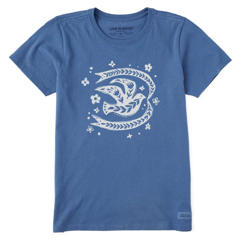 Women's Floral Dove Short Sleeve Crusher Tee sold by Life is Good