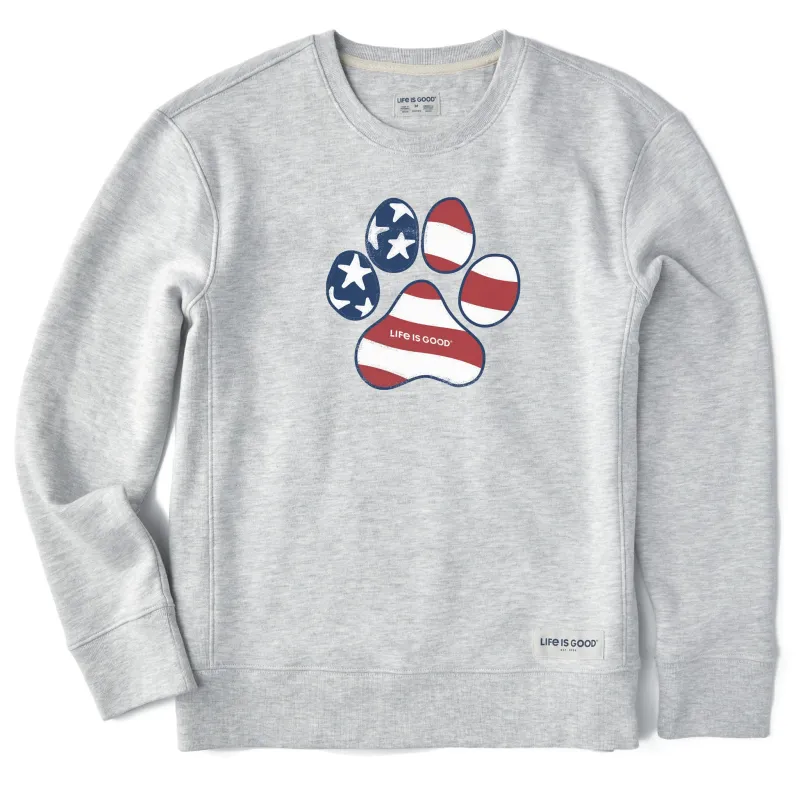 Women's US Flag Paw Simply True Crew sold by Life is Good