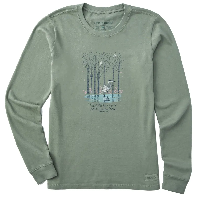 Women's Earth Has Music Heron Long Sleeve Tee made by Life is Good