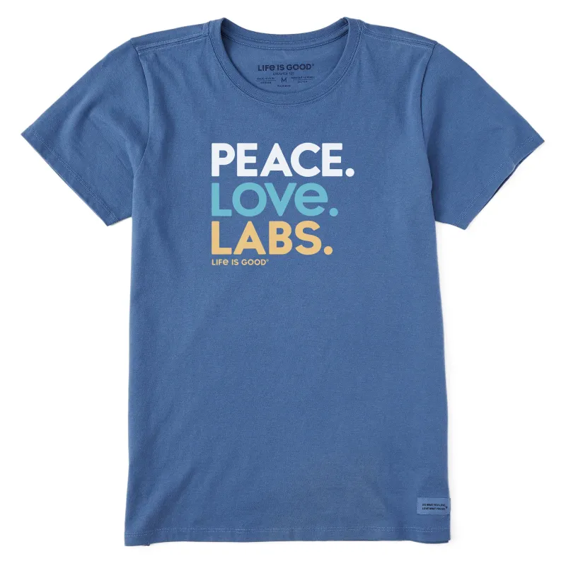 Women's Peace. Love. Labs. Short Sleeve Tee sold by Life is Good