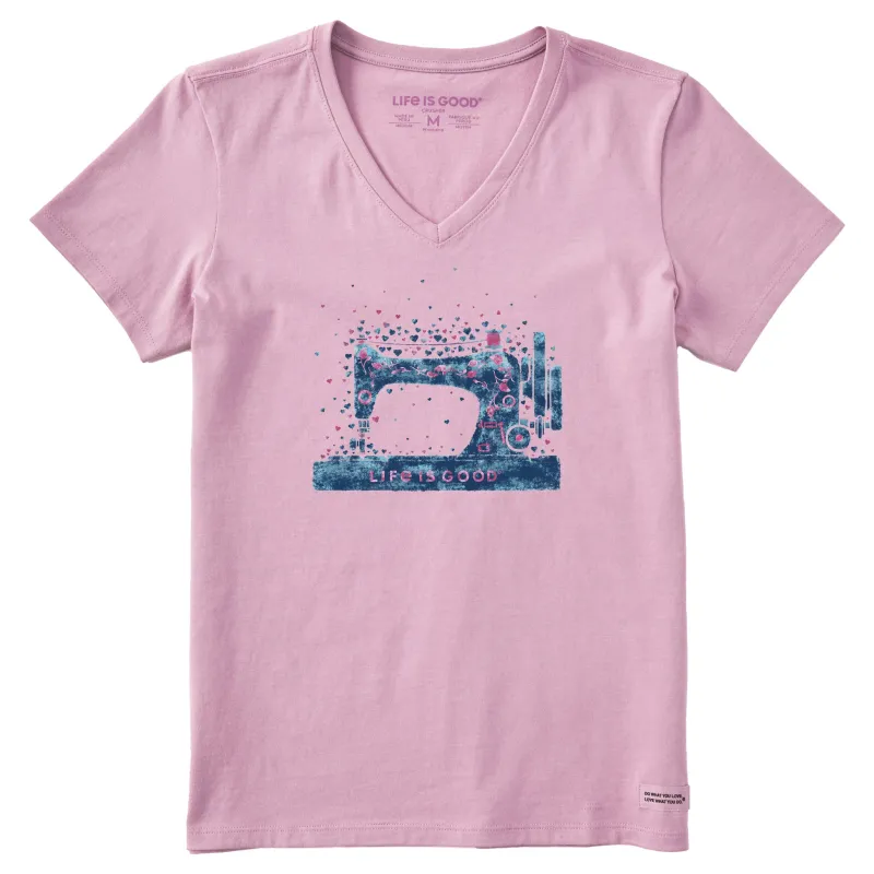 Women's Sew Much Love Short Sleeve Vee sold by Life is Good