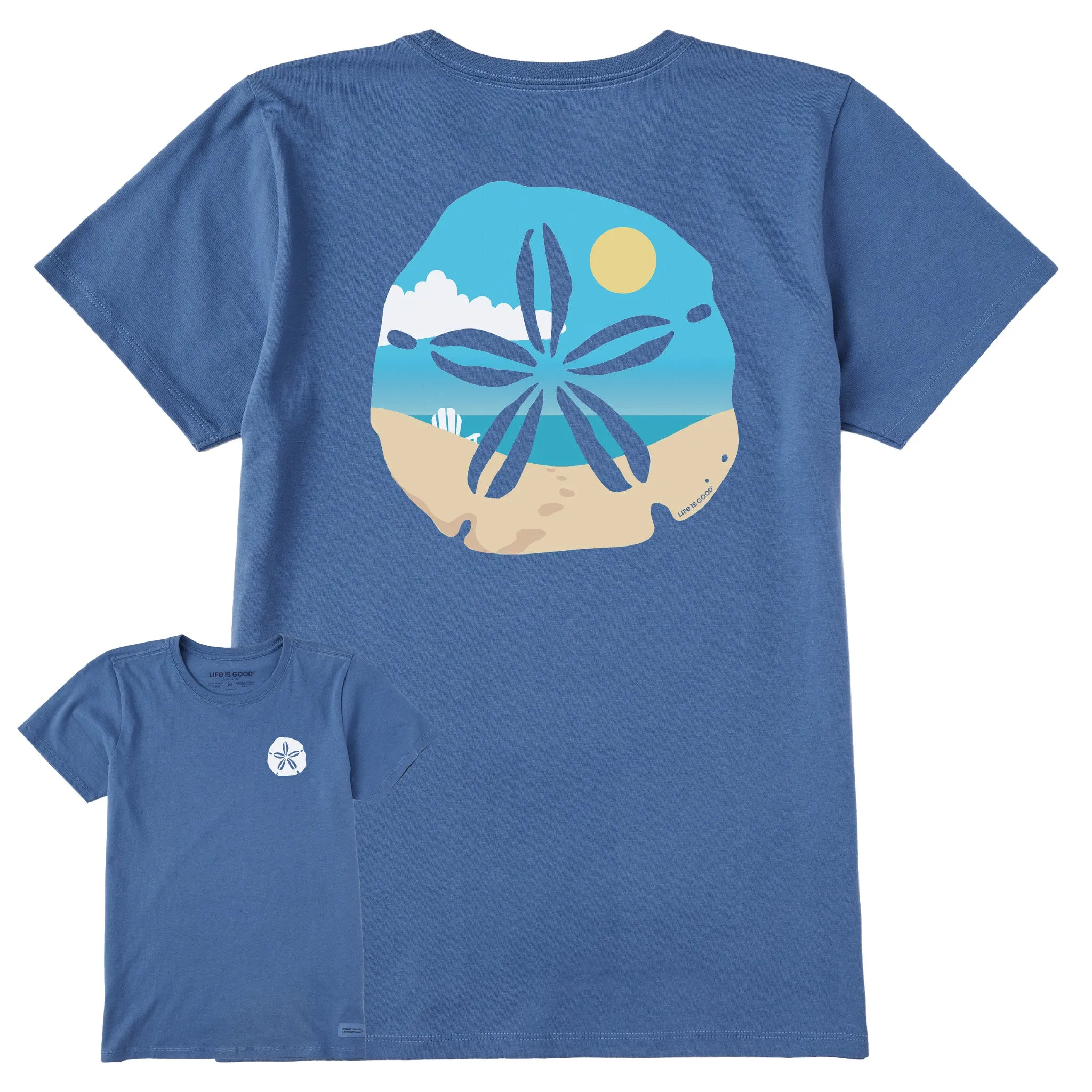 Women's Sand Dollar Beach Scene Short Sleeve Crusher Tee sold by Life is Good