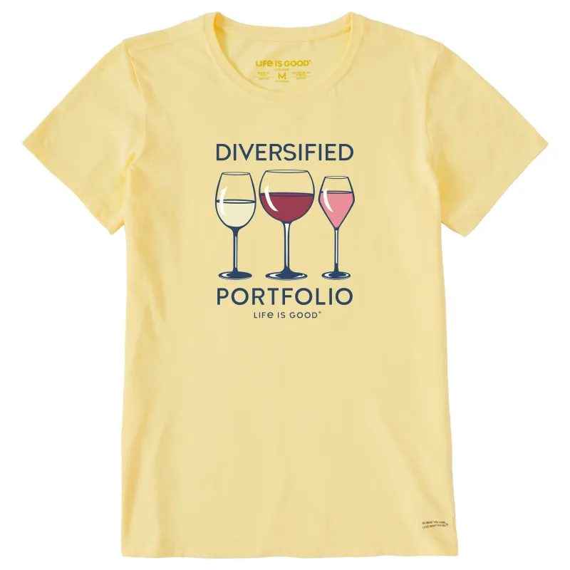 Women's Wine Diversified Portfolio Short Sleeve Tee sold by Life is Good
