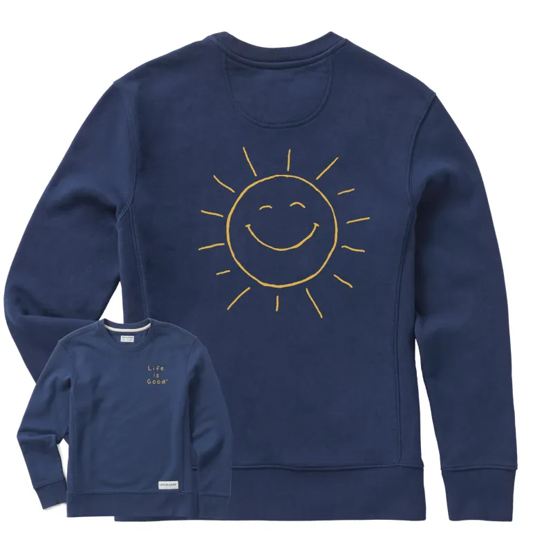 Women's Quirky Smiling Sun Simply True Crew sold by Life is Good