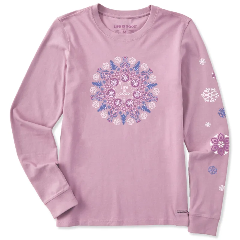 Women's Winter Wonderland Mandala Long Sleeve Crusher Tee made by Life is Good