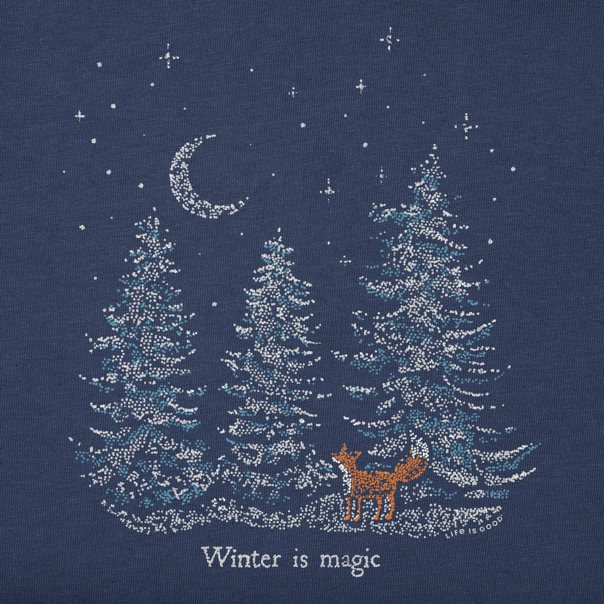 Women's Winter is Magic Snowy Trees Long Sleeve Crusher Tee sold by Life is Good product image thumbnail 2