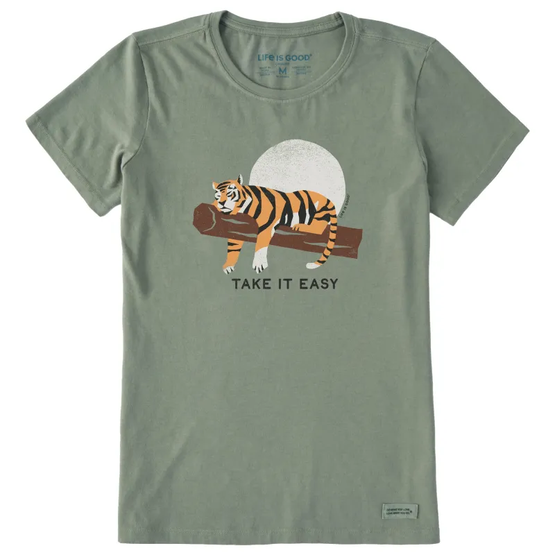 Women's Take It Easy Tiger Short Sleeve Crusher Tee sold by Life is Good