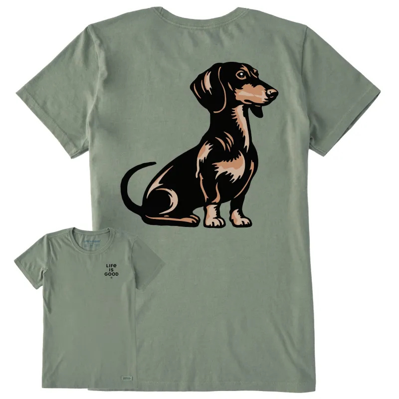 Women's Weiner Short Sleeve Crusher Tee sold by Life is Good