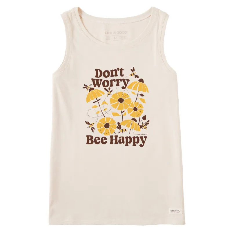Women's Don't Worry Bee Happy Crusher Tank made by Life is Good