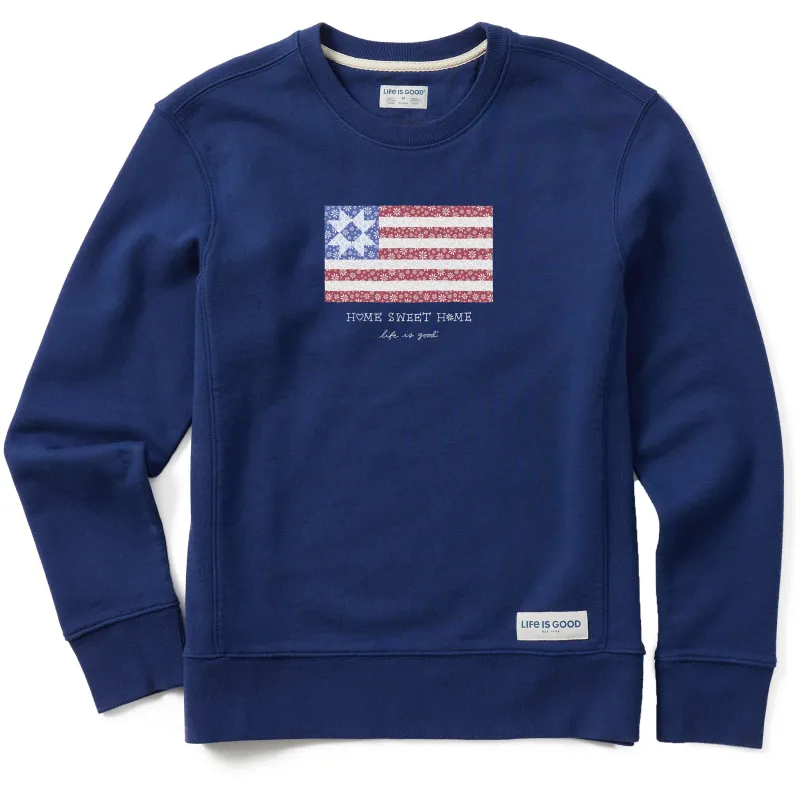 Women's Home Sweet Home Quilted Flag Simply True Crew sold by Life is Good