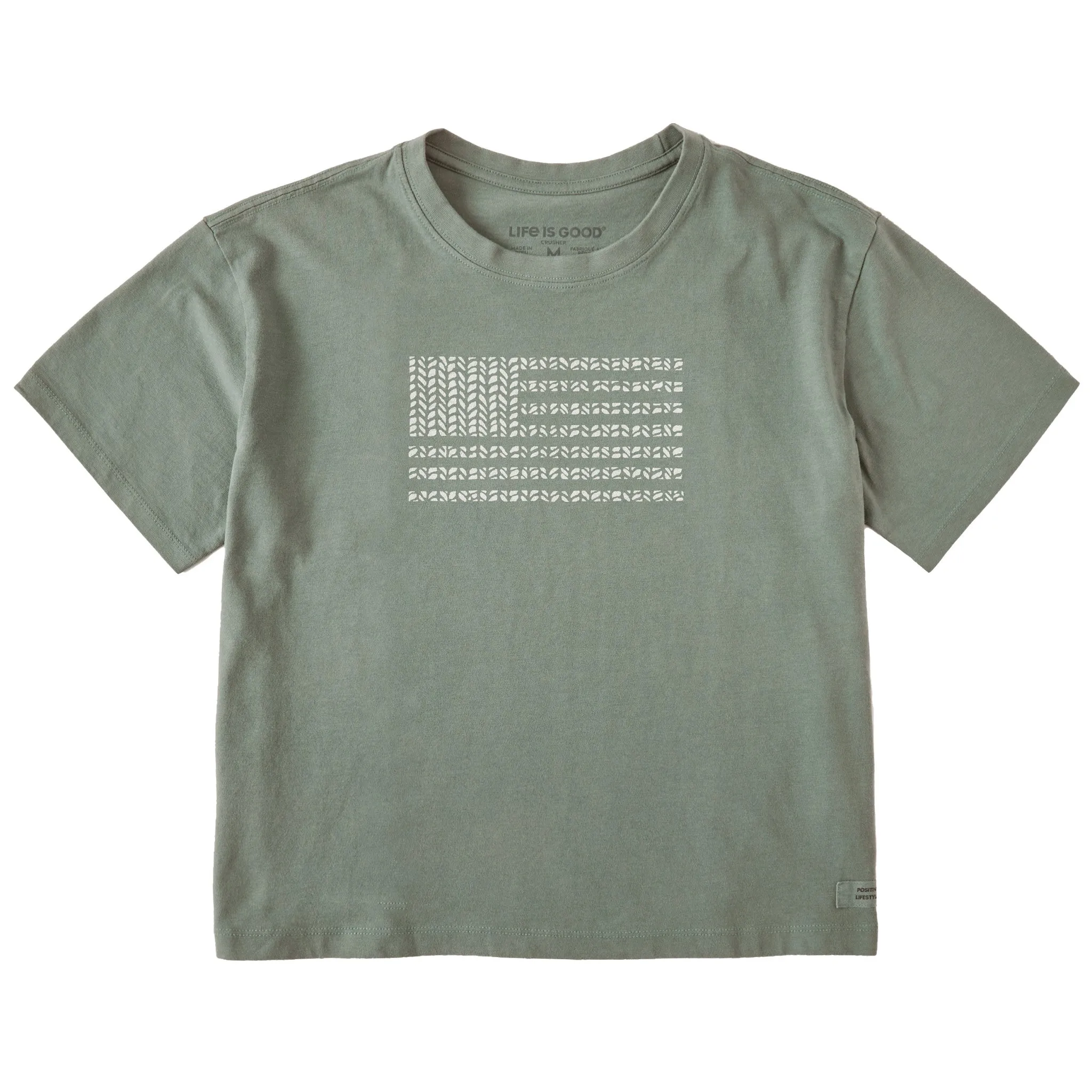 Women's Bert's Herringbone Flag Short Sleeve Crusher Boxy Tee sold by Life is Good