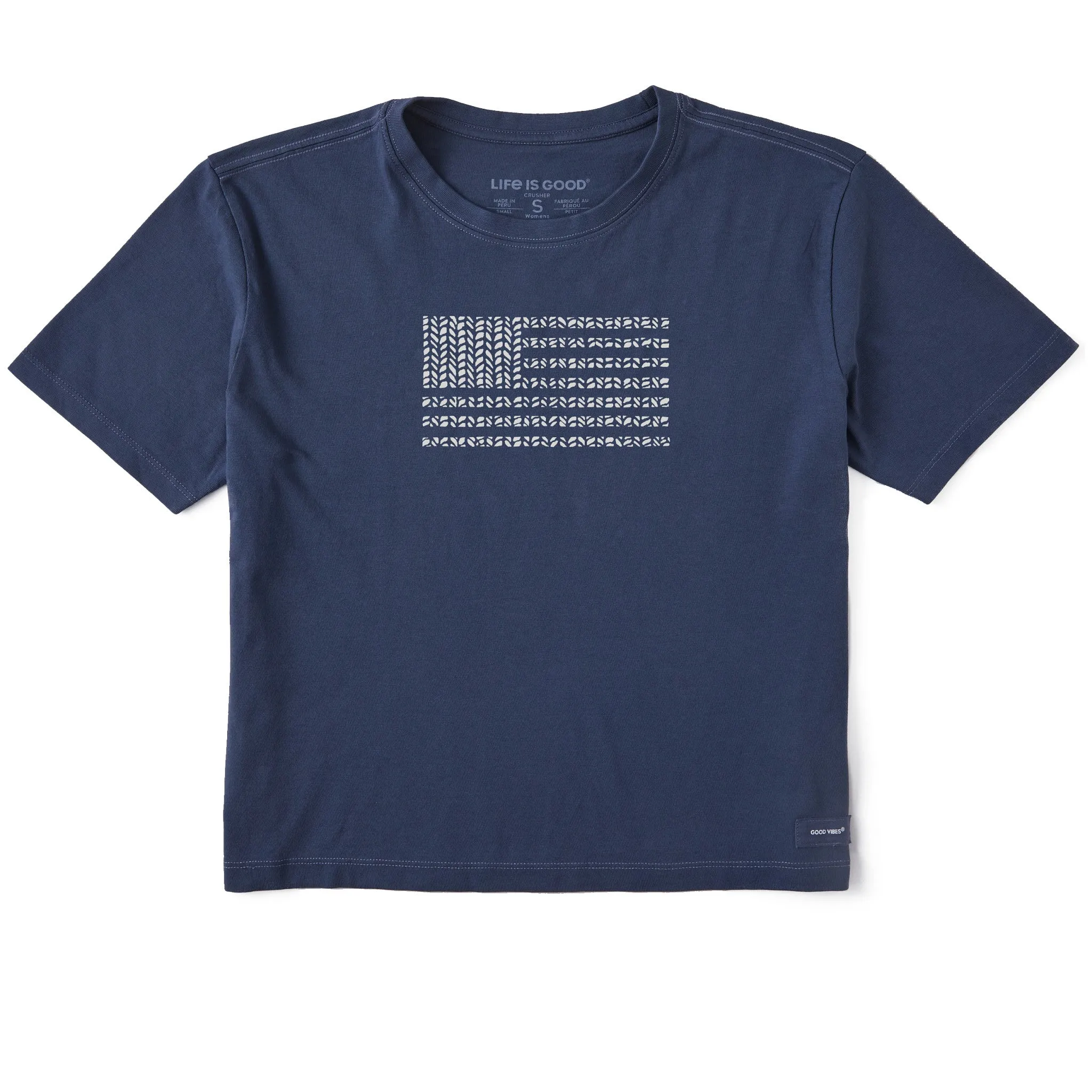 Women's Bert's Herringbone Flag Short Sleeve Crusher Boxy Tee sold by Life is Good product image thumbnail 5