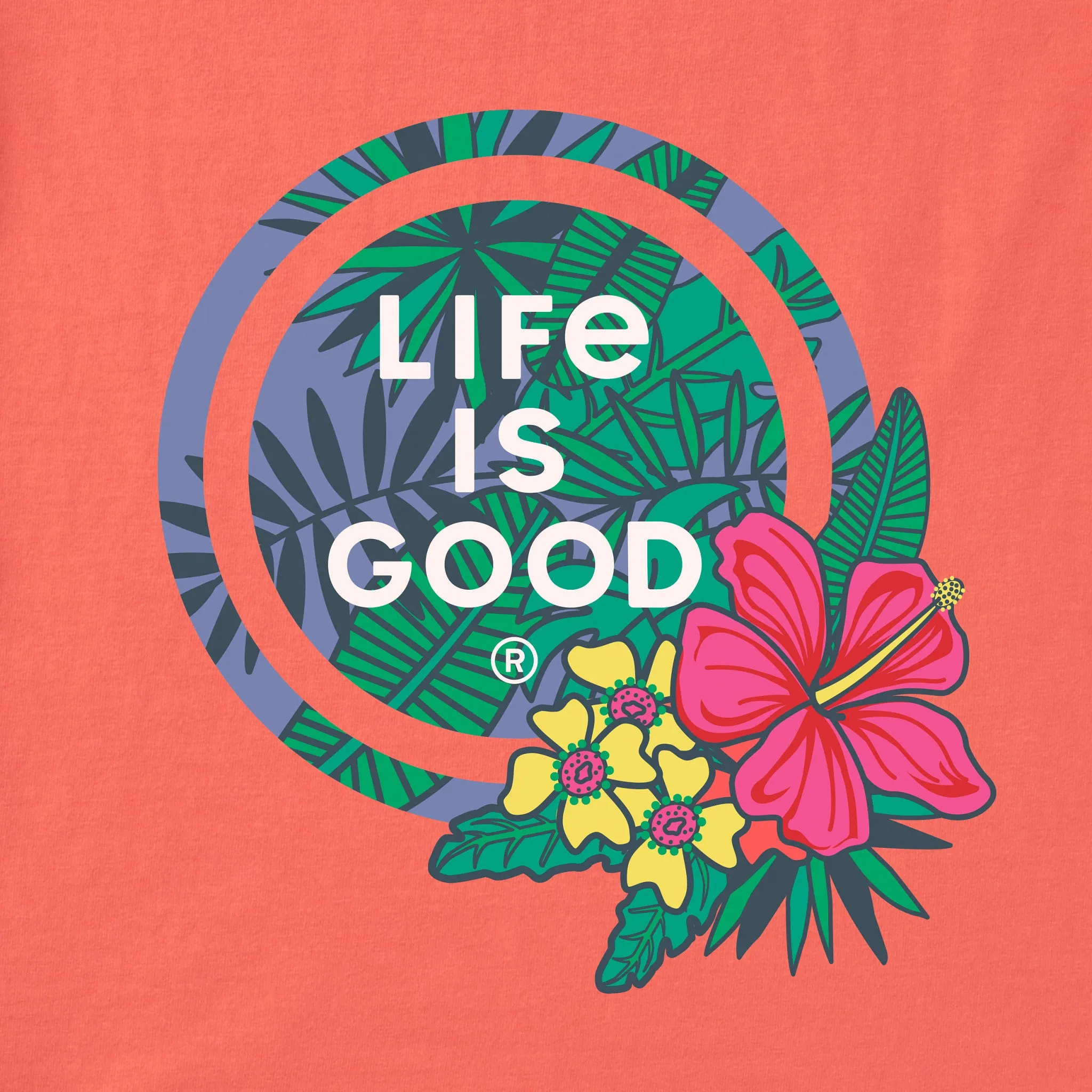 Women's Tropical Hibiscus Palm Coin Snuggle Up Relaxed Sleep Vee sold by Life is Good product image thumbnail 2