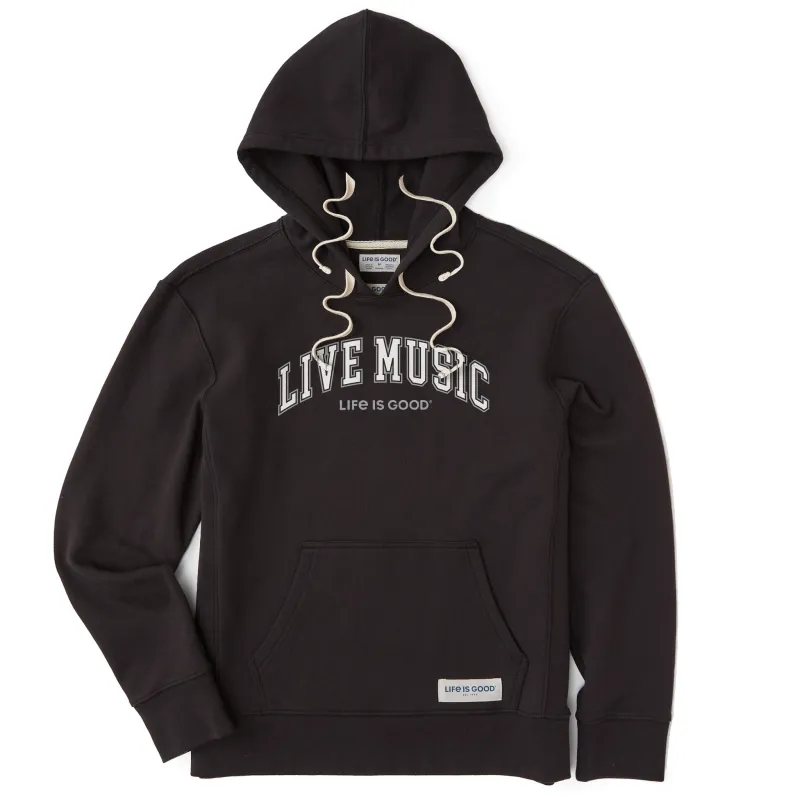 Women's Live Music Arch Simply True Fleece Hoodie sold by Life is Good