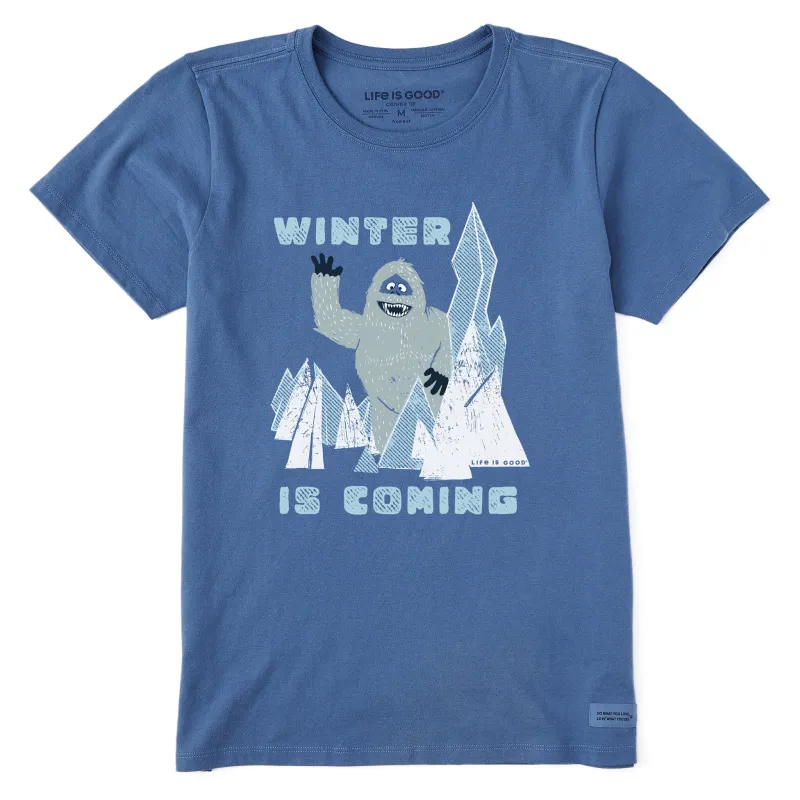 Women's Winter is Coming Bumble Short Sleeve Crusher Tee sold by Life is Good