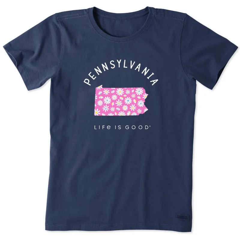Women's Pennsylvania Daisies Short Sleeve Crusher Tee sold by Life is Good