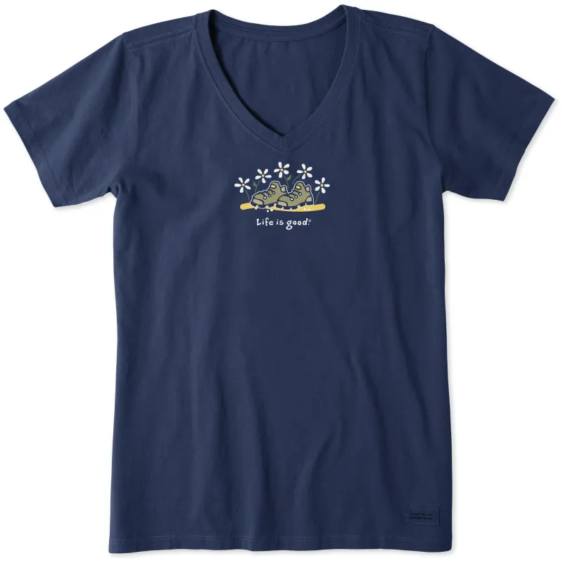 Women's Daisy Hiking Boots Short Sleeve Crusher Vee sold by Life is Good