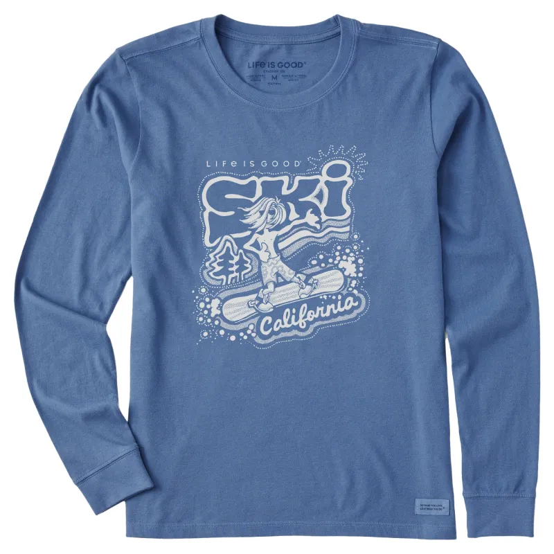 Women's Ski California Snowboard Long Sleeve Crusher Tee made by Life is Good
