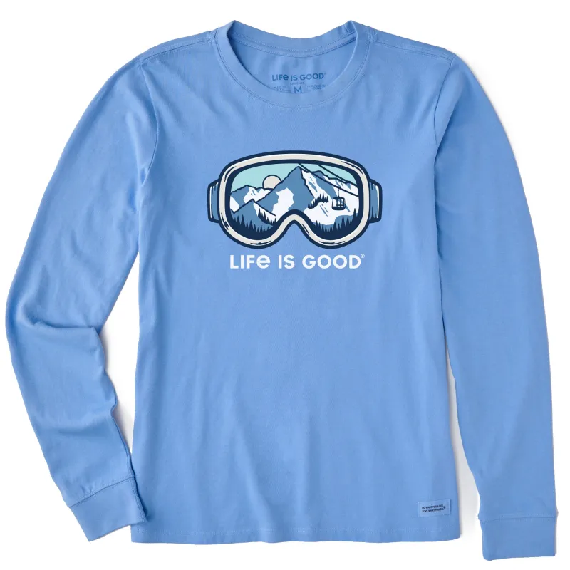 Women's Ski Goggle Landscape Long Sleeve Crusher Tee sold by Life is Good
