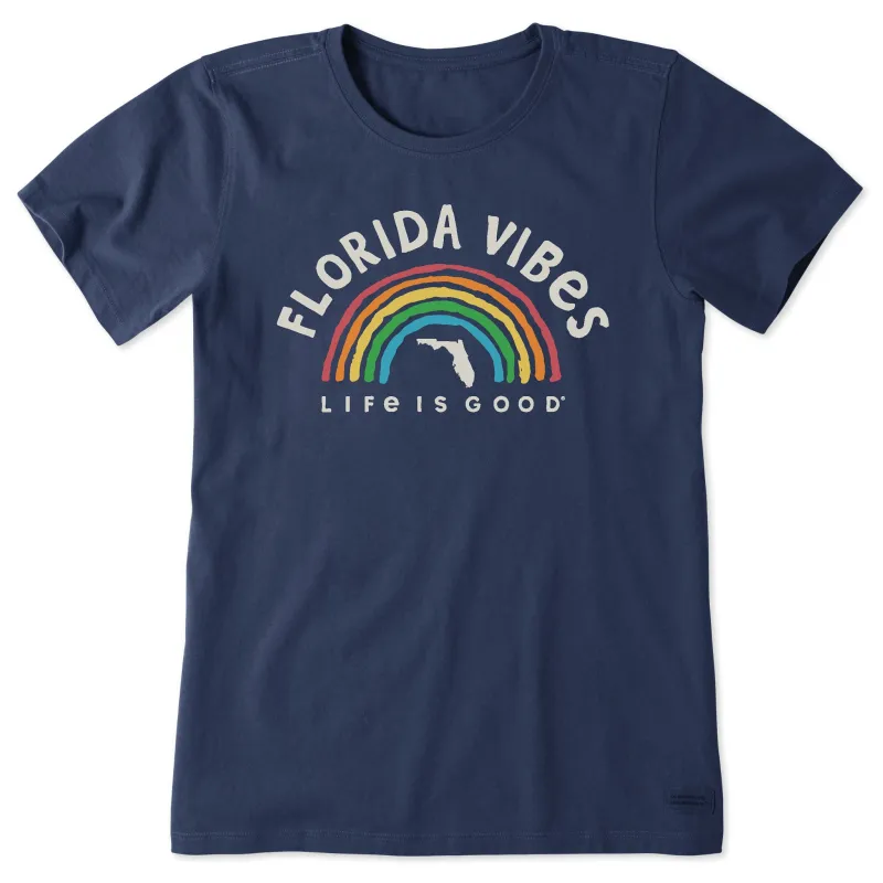 Women's Florida Rainbow Vibes Short Sleeve Crusher Tee sold by Life is Good