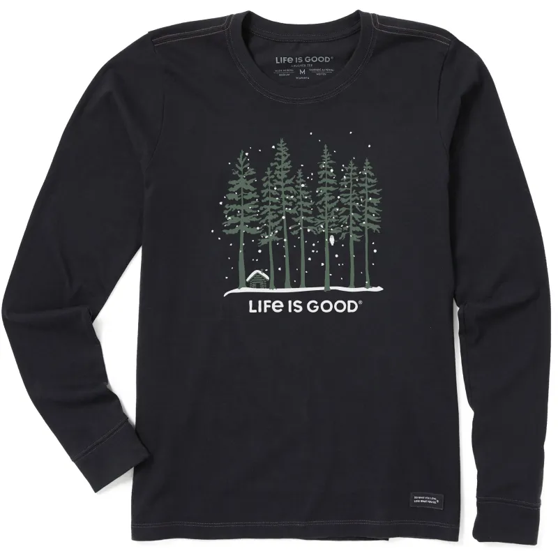 Women's Snowy Owl Tall Pines Long Sleeve Crusher Tee sold by Life is Good
