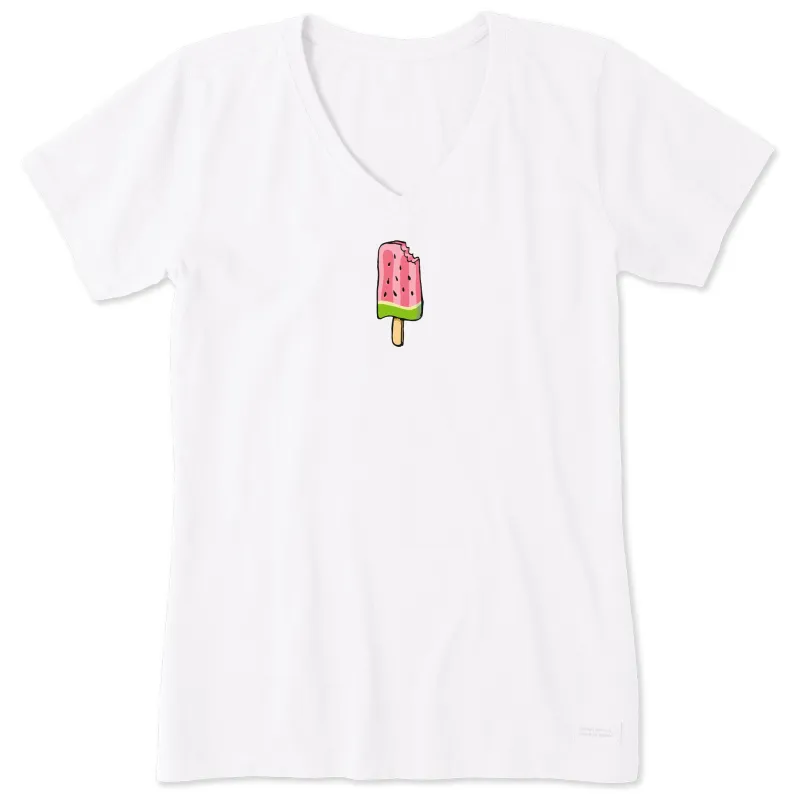 Women's Watermeloncicle Short Sleeve Crusher Vee sold by Life is Good