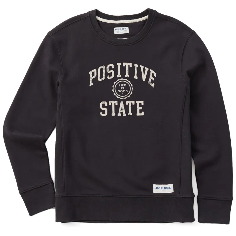 Women's Positive State Simply True Fleece Crew sold by Life is Good