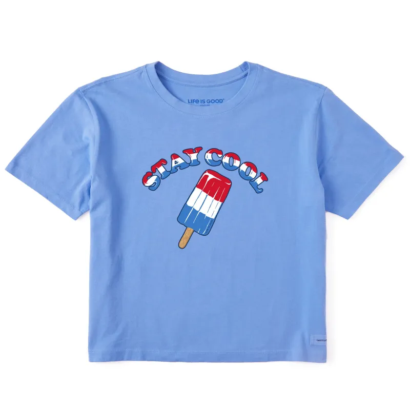 Women's Stay Cool USA Pop Short Sleeve Crusher Boxy Tee sold by Life is Good