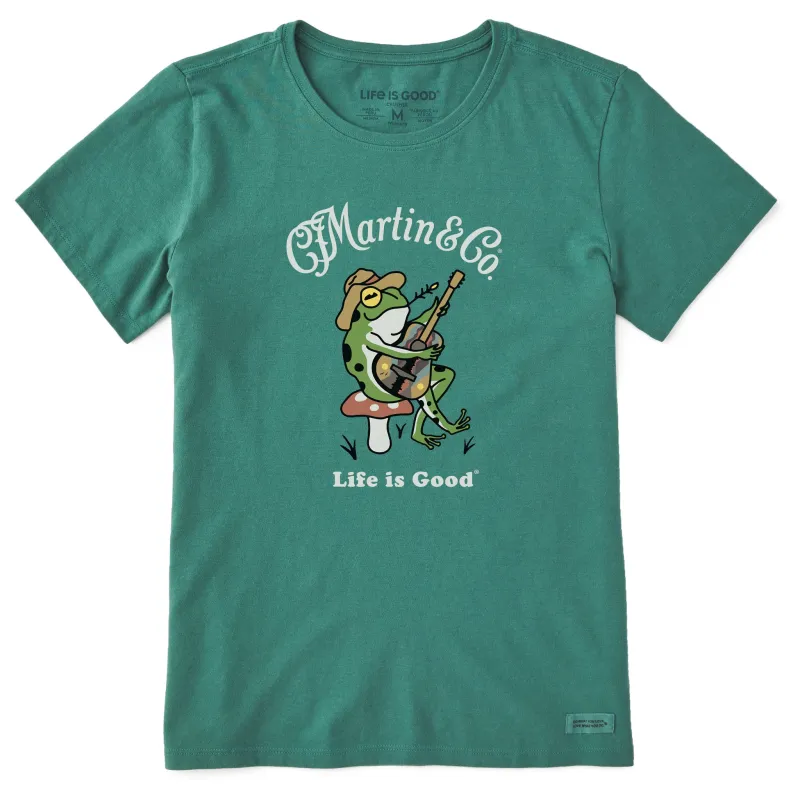 Women's Martin & Co. Frog Guitar Short Sleeve Crusher Tee sold by Life is Good