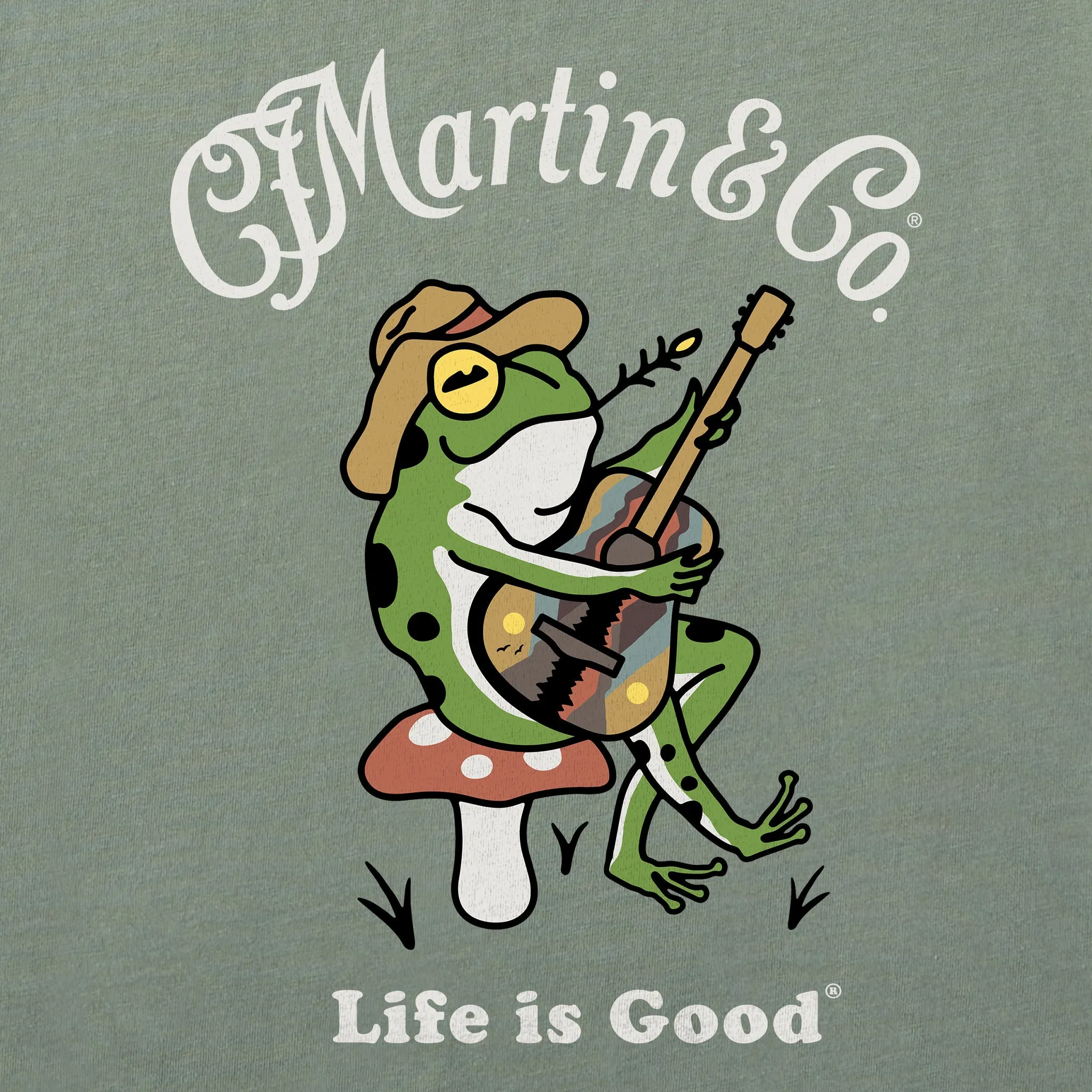 Women's Martin & Co. Frog Guitar Short Sleeve Crusher Tee sold by Life is Good product image thumbnail 4