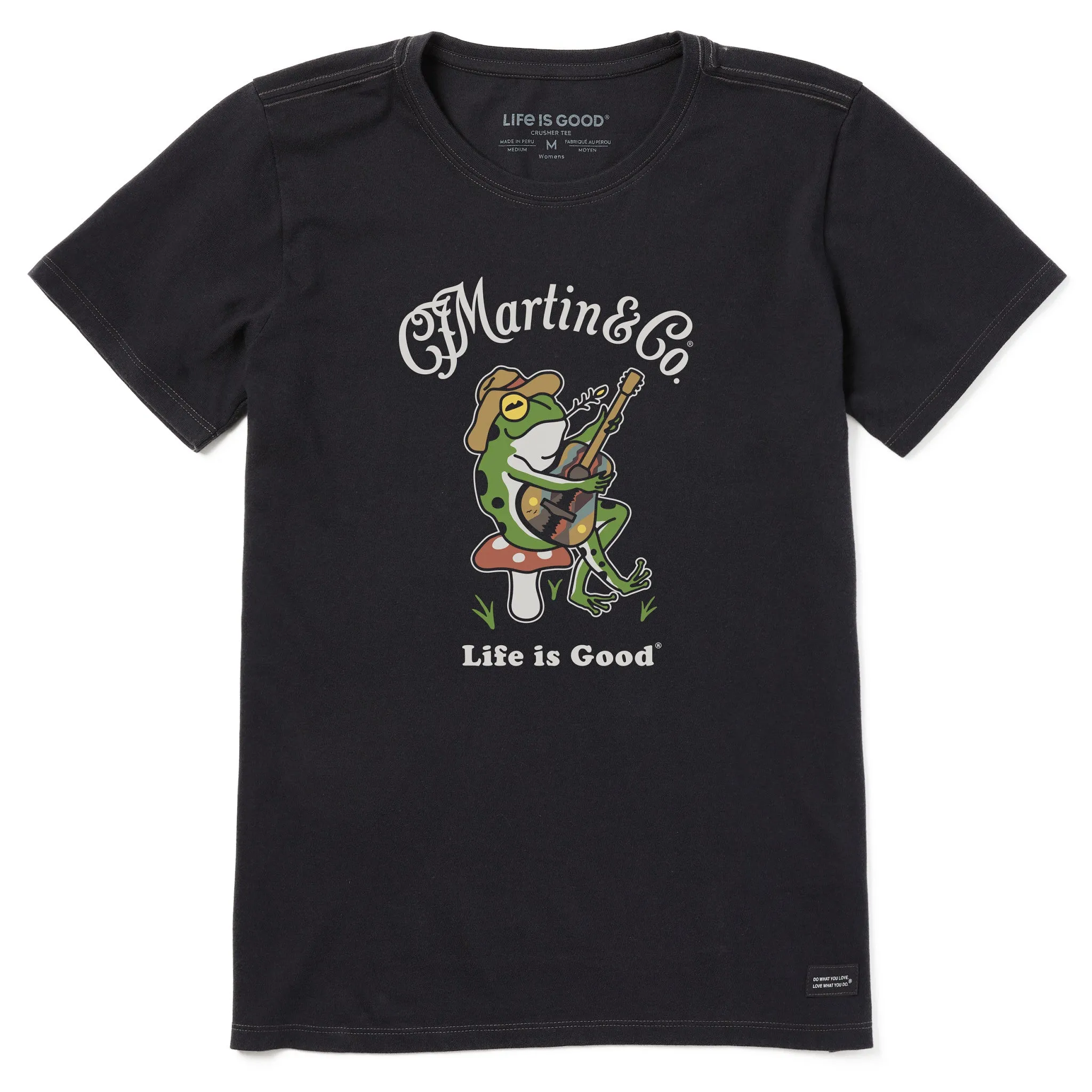 Women's Martin & Co. Frog Guitar Short Sleeve Crusher Tee sold by Life is Good product image thumbnail 5
