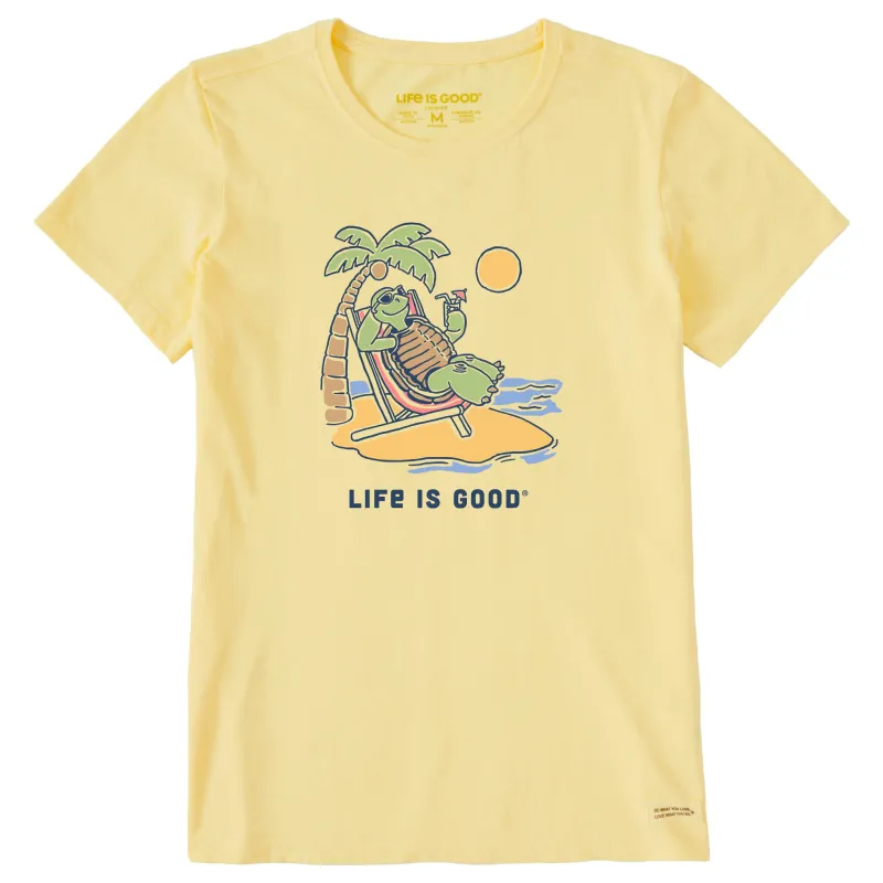Women's Turtle Beach Palm Short Sleeve Tee sold by Life is Good